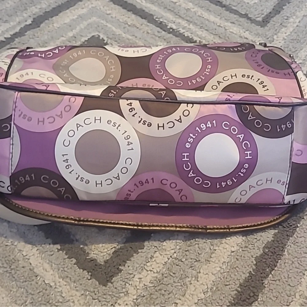 Coach Signature Snaphead F18377 Pink & Purple Multifunction Diaper Bag